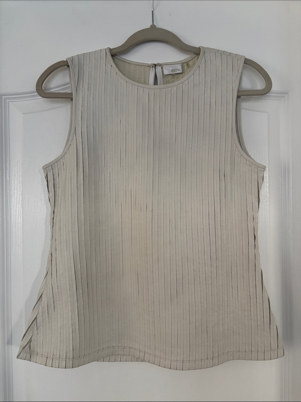NWT Ecru Leather Top - Light Cream